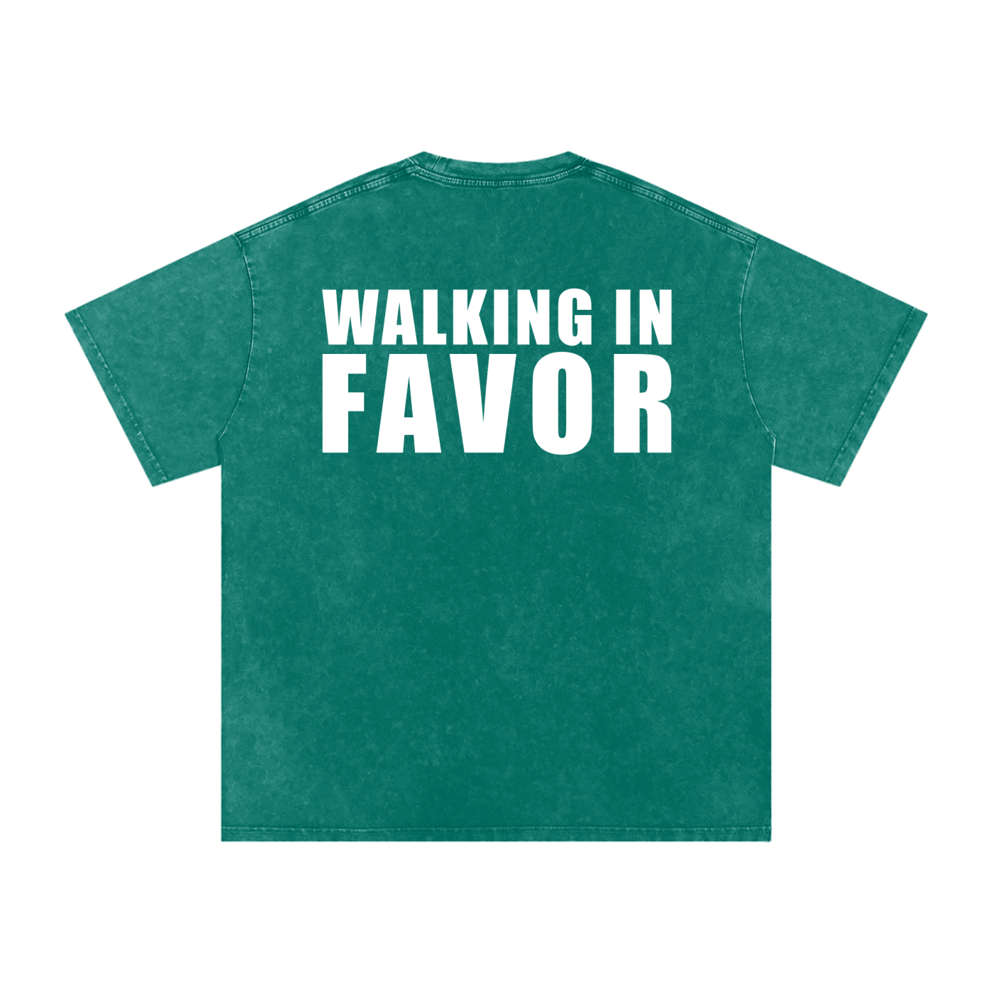 WALKING IN FAVOR Snow Washed Oversized Tee
