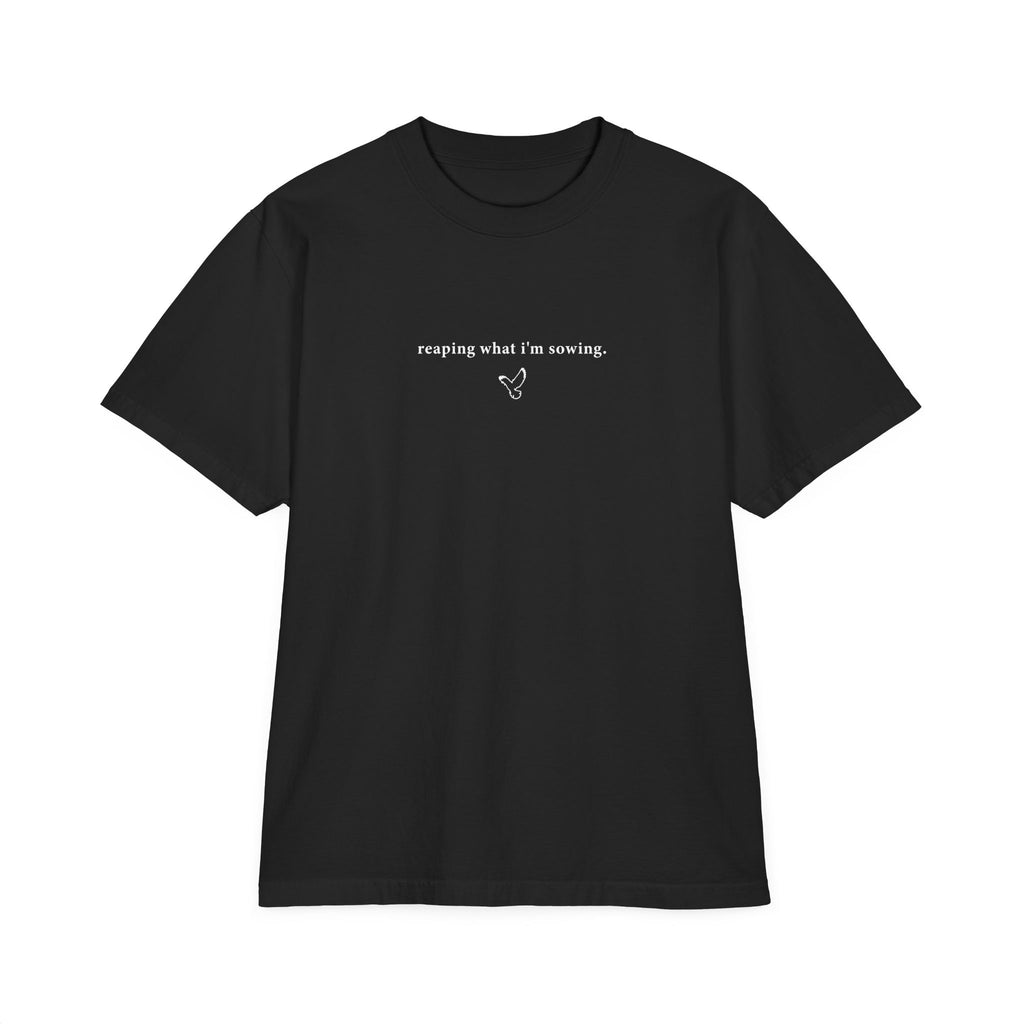 Drop-Shoulder WALKING IN FAVOR Oversized T-Shirt (White Text)