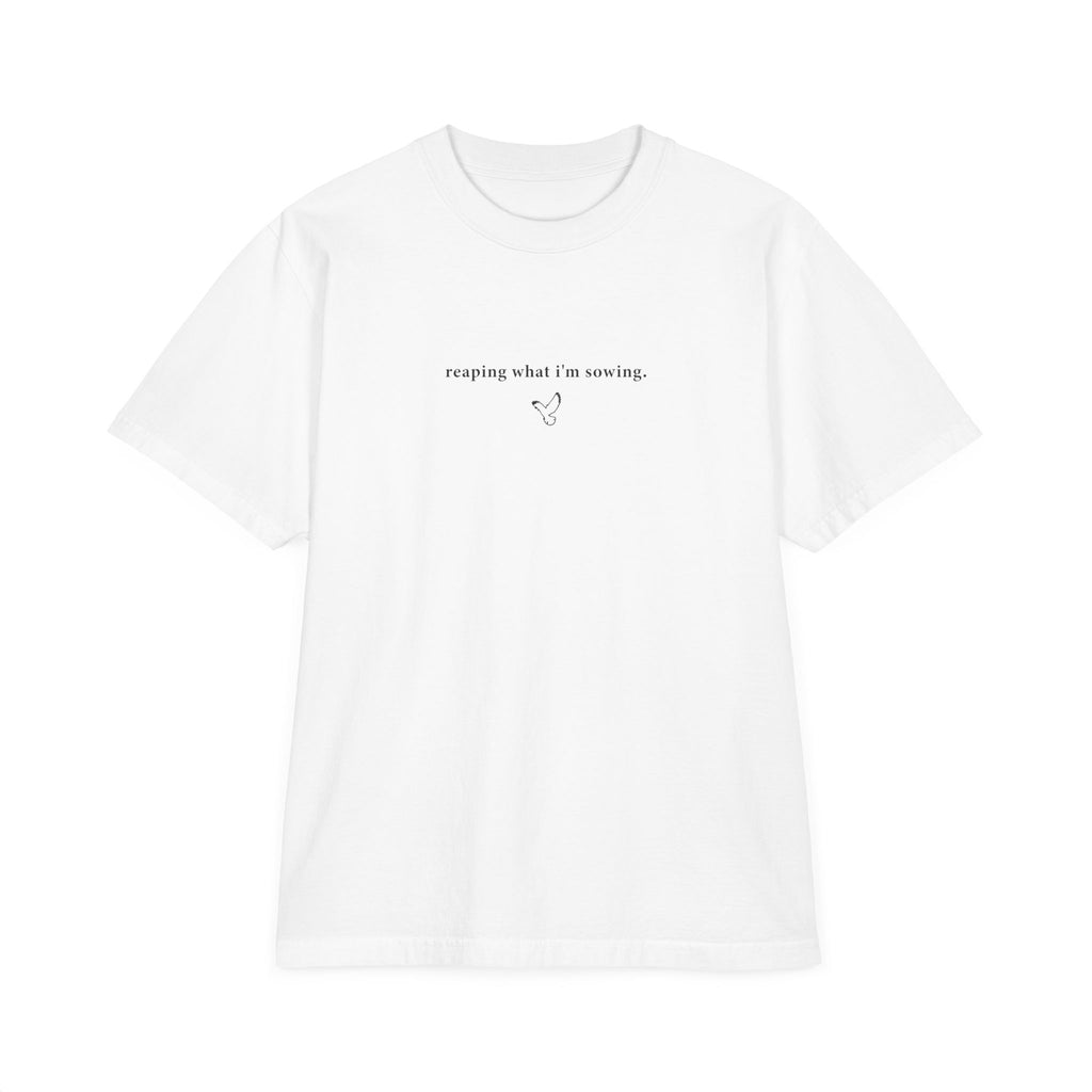 Drop-Shoulder WALKING IN FAVOR Oversized T-Shirt (Black Text)