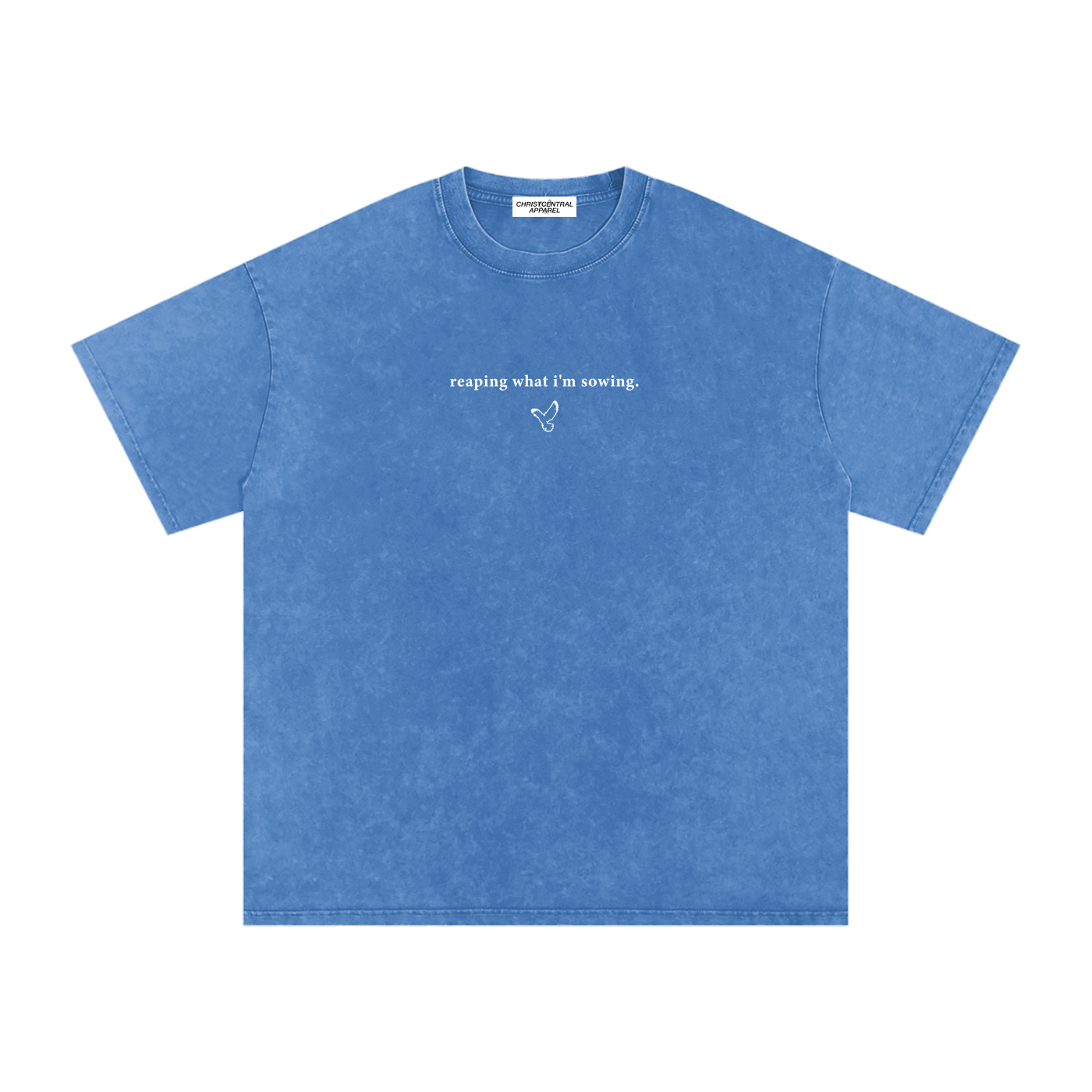 WALKING IN FAVOR Snow Washed Oversized Tee