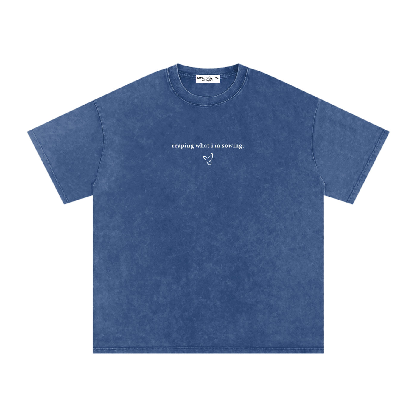 WALKING IN FAVOR Snow Washed Oversized Tee