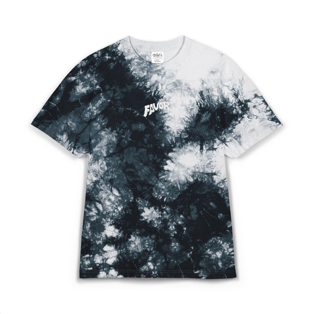 Tie-Dye Favor Embroidered Oversized Heavyweight T-Shirt (Black-Marble)