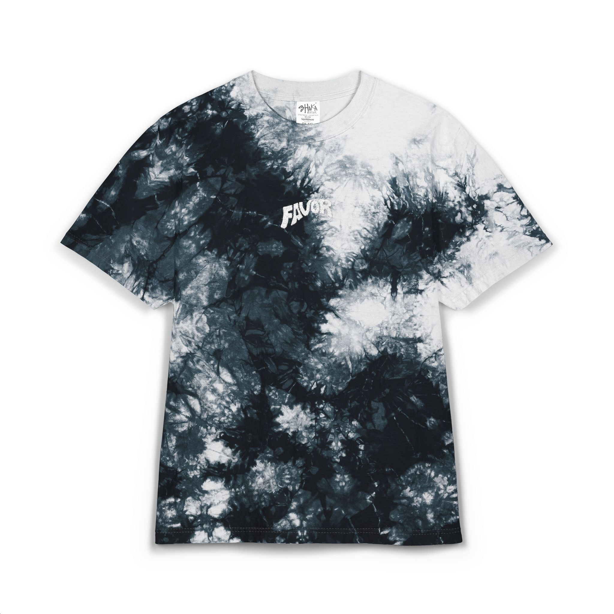 Tie-Dye Favor Embroidered Oversized Heavyweight T-Shirt (Black-Marble)