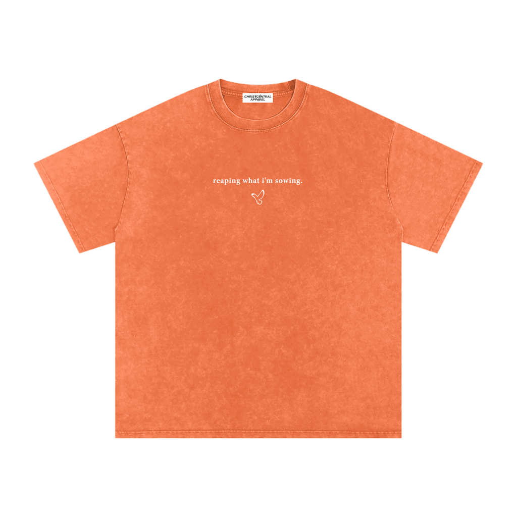 WALKING IN FAVOR Snow Washed Oversized Tee