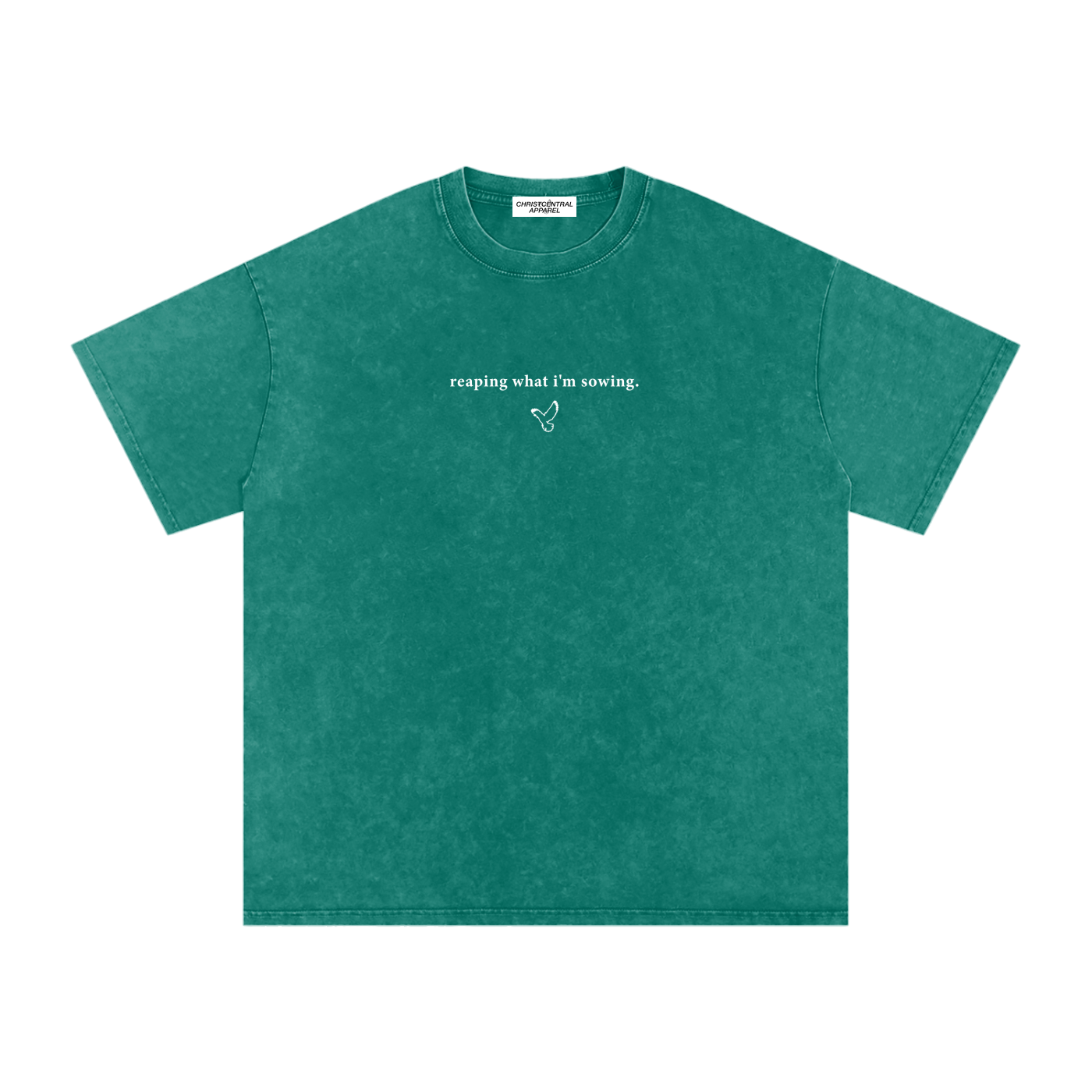 WALKING IN FAVOR Snow Washed Oversized Tee