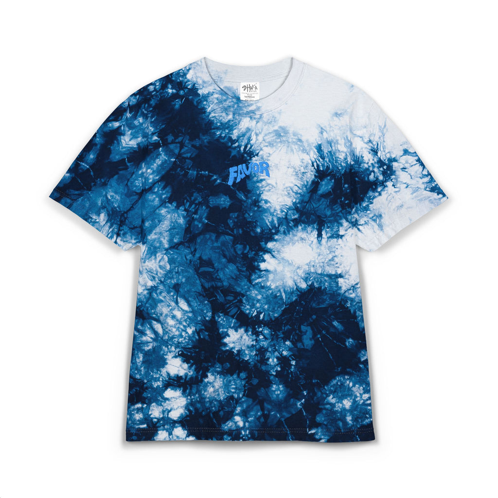 Tie-Dye Favor Embroidered Oversized Heavyweight T-Shirt (Oceans)