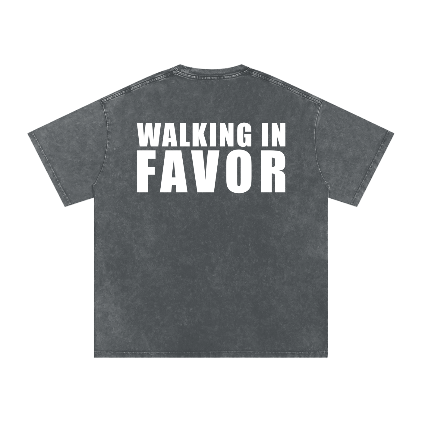 WALKING IN FAVOR Snow Washed Oversized Tee