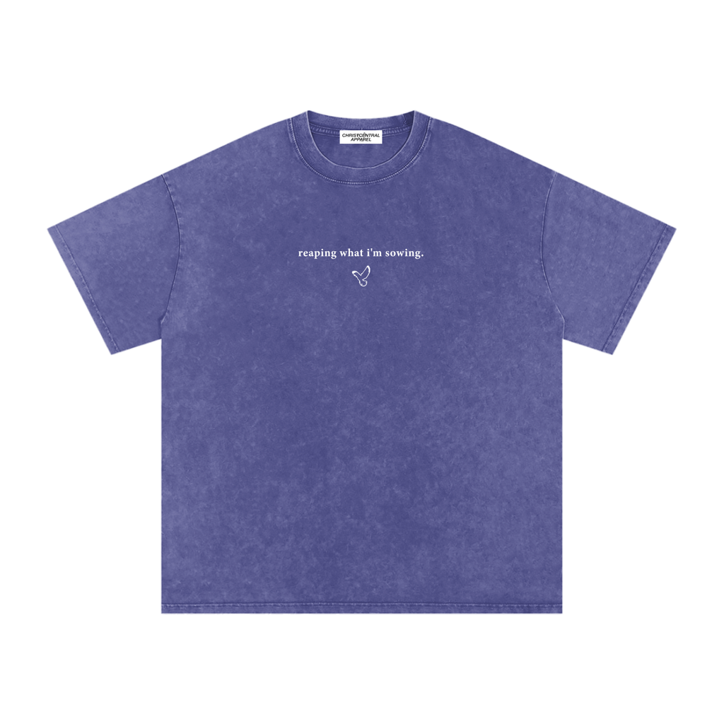 WALKING IN FAVOR Snow Washed Oversized Tee