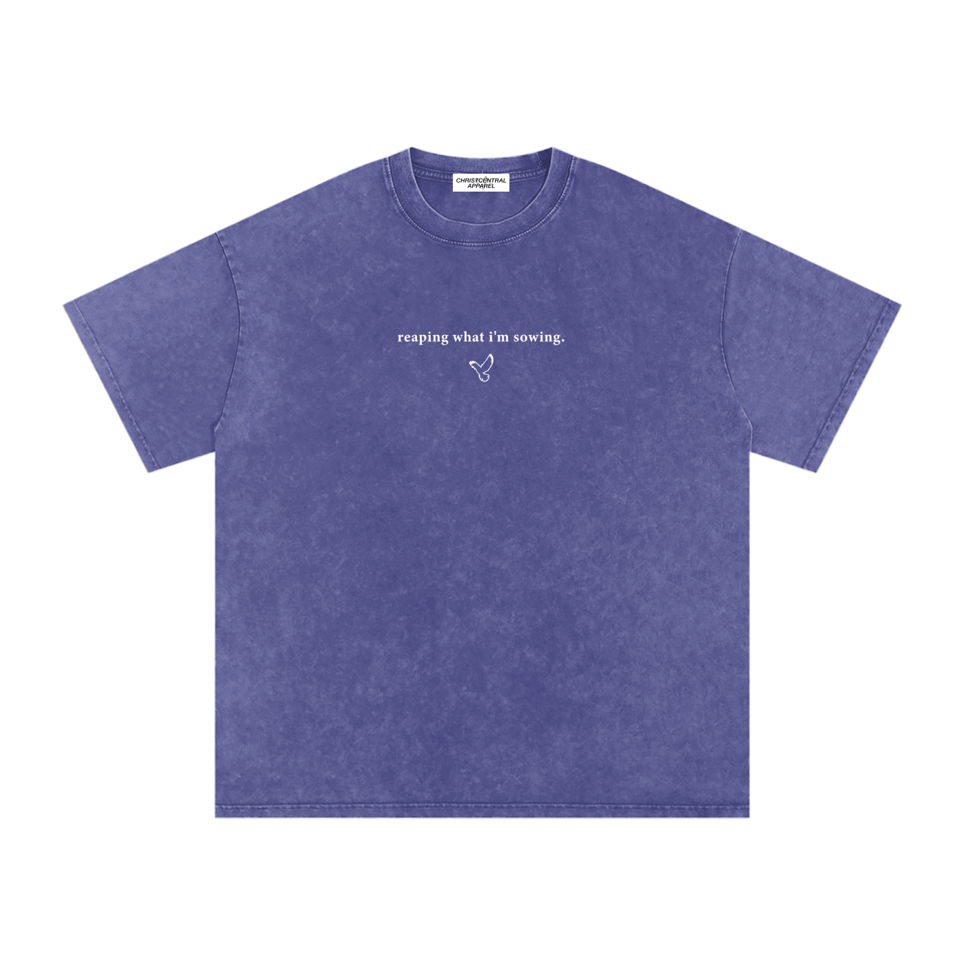 WALKING IN FAVOR Snow Washed Oversized Tee