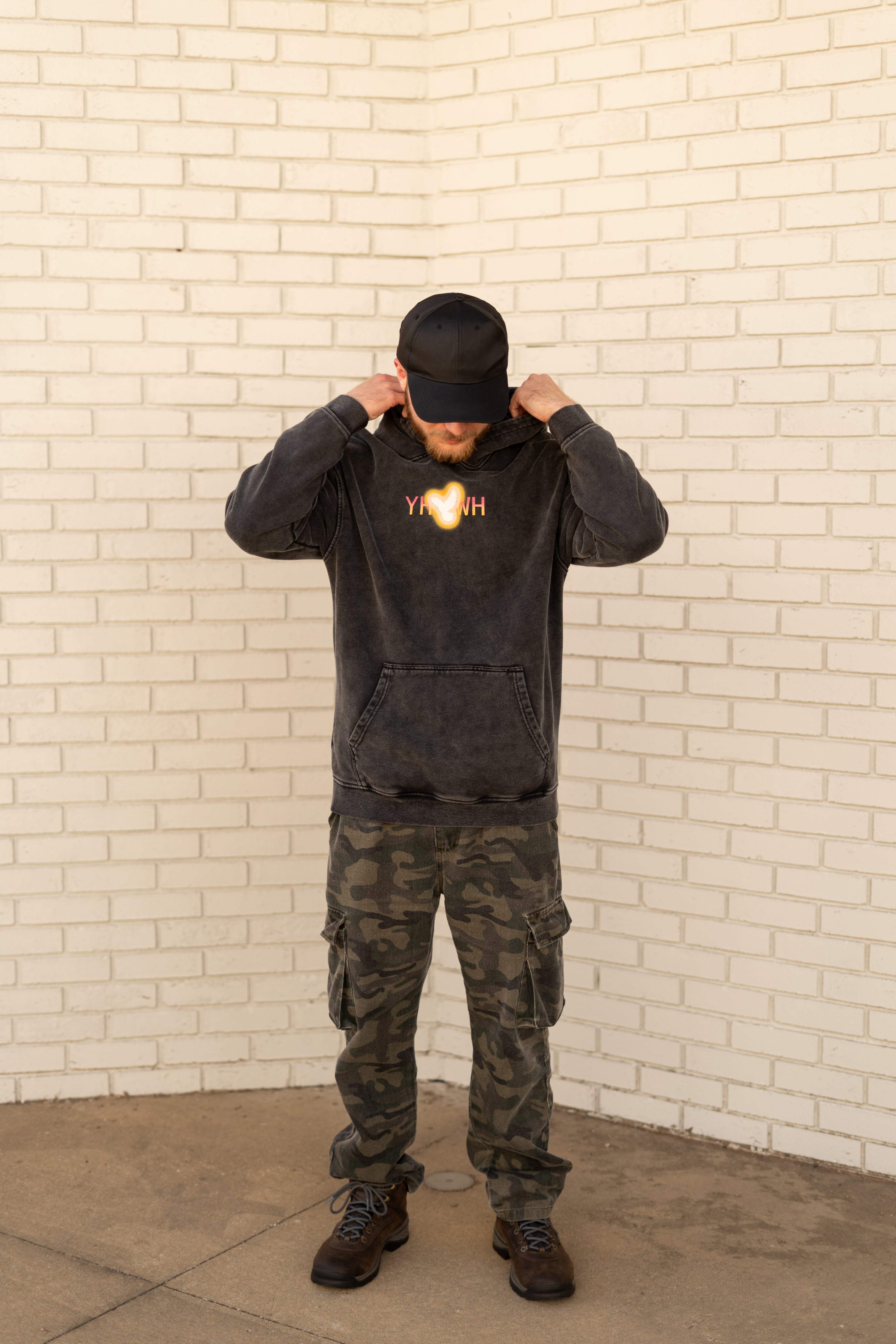 Holy Spirit (YHWH) Acid Wash Hoodie