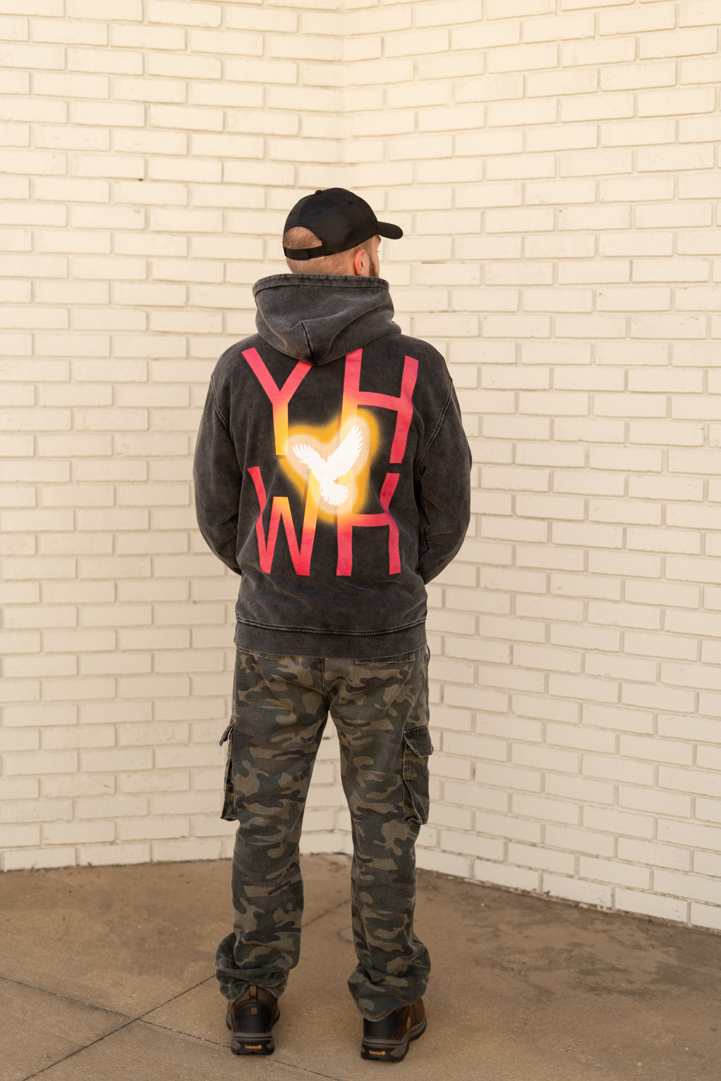 Oversized Holy Spirit (YHWH) Acid Wash Hoodie