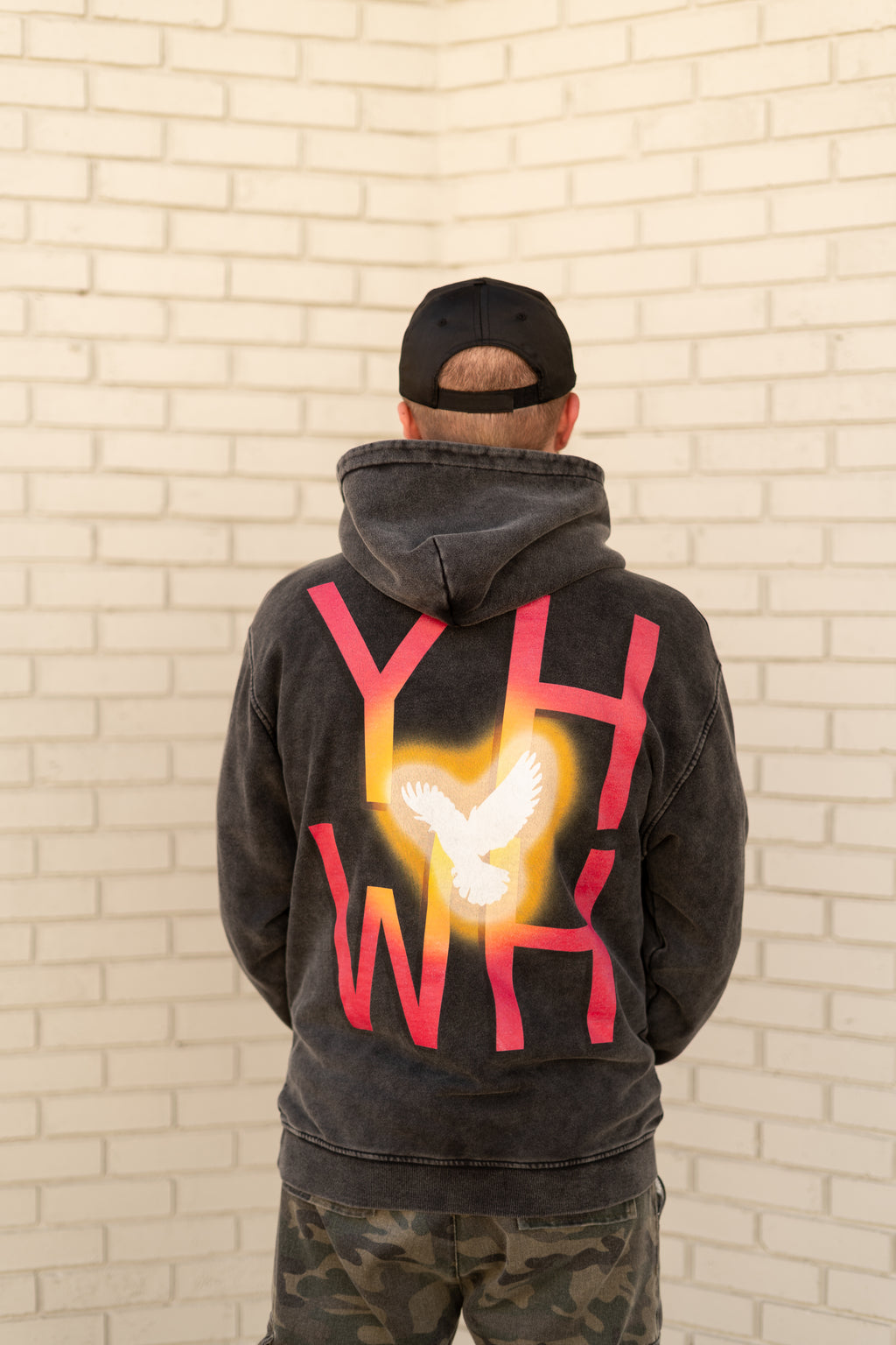 Oversized Holy Spirit (YHWH) Acid Wash Hoodie