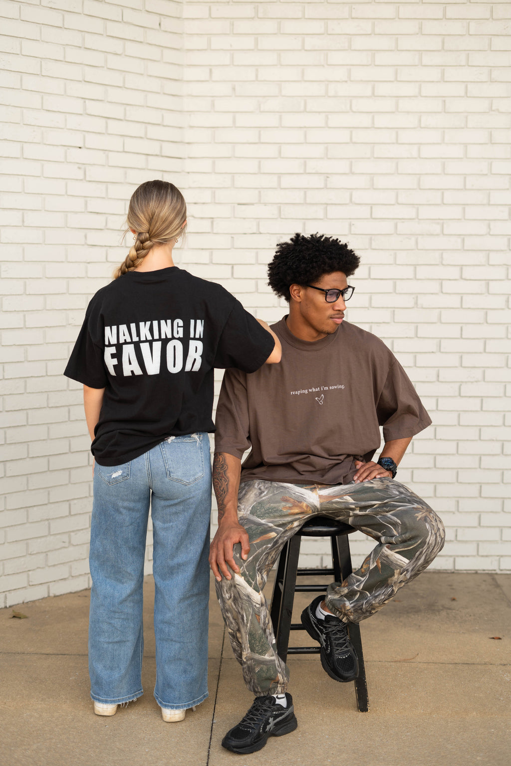 WALKING IN FAVOR T-Shirt (White Text) (Standard Size)