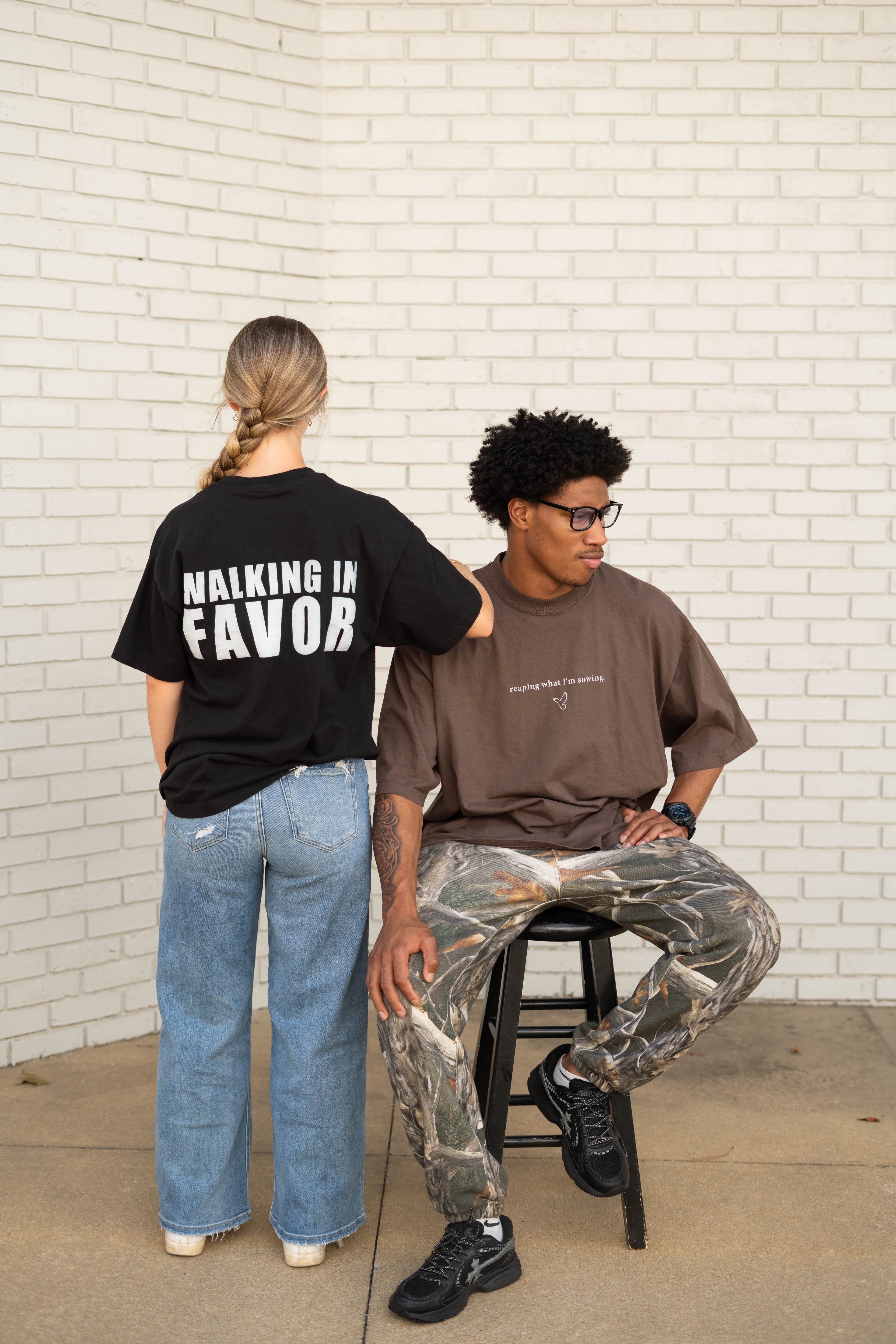WALKING IN FAVOR T-Shirt (White Text) (Standard Size)