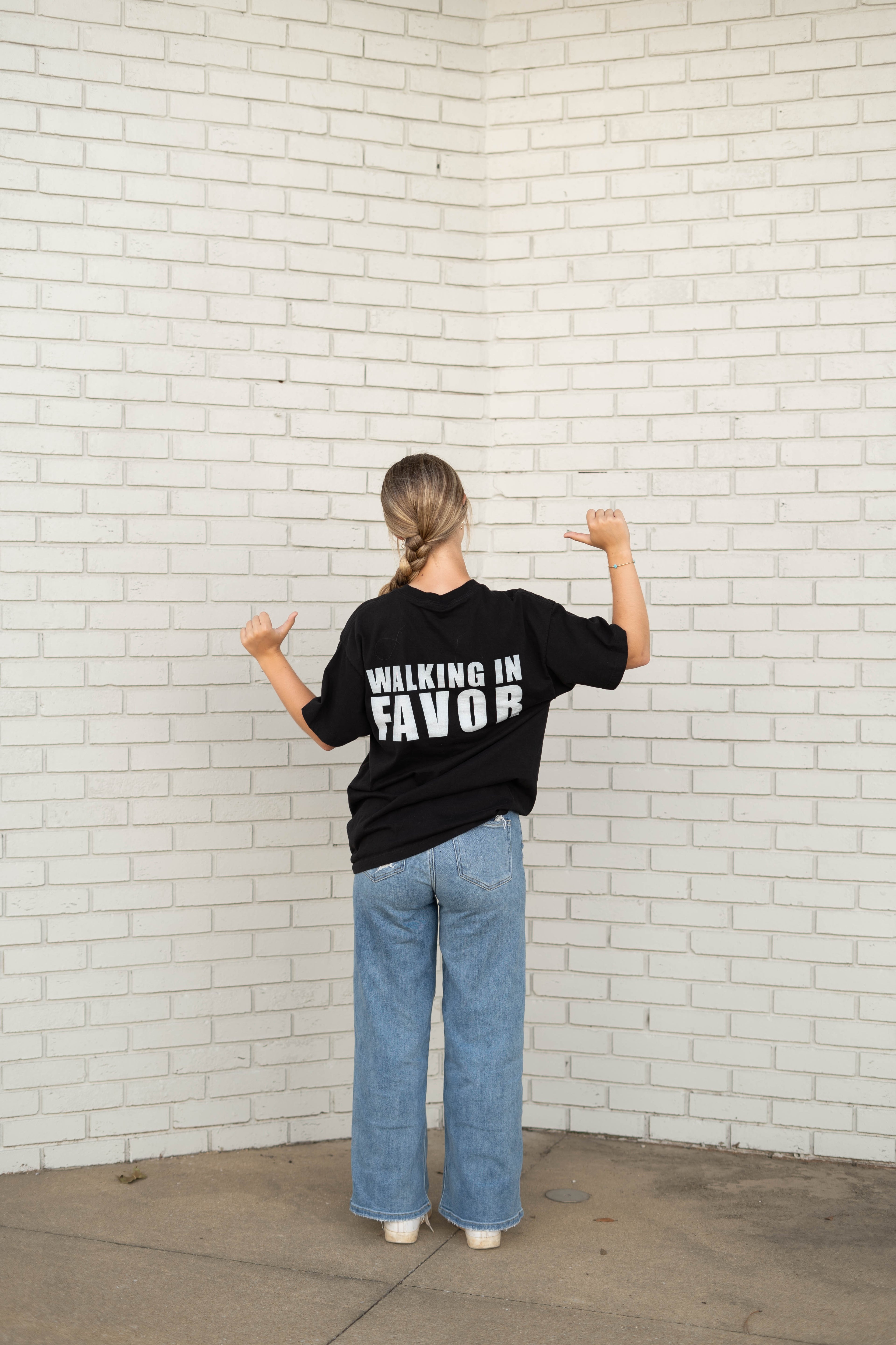 WALKING IN FAVOR T-Shirt (White Text) (Standard Size)