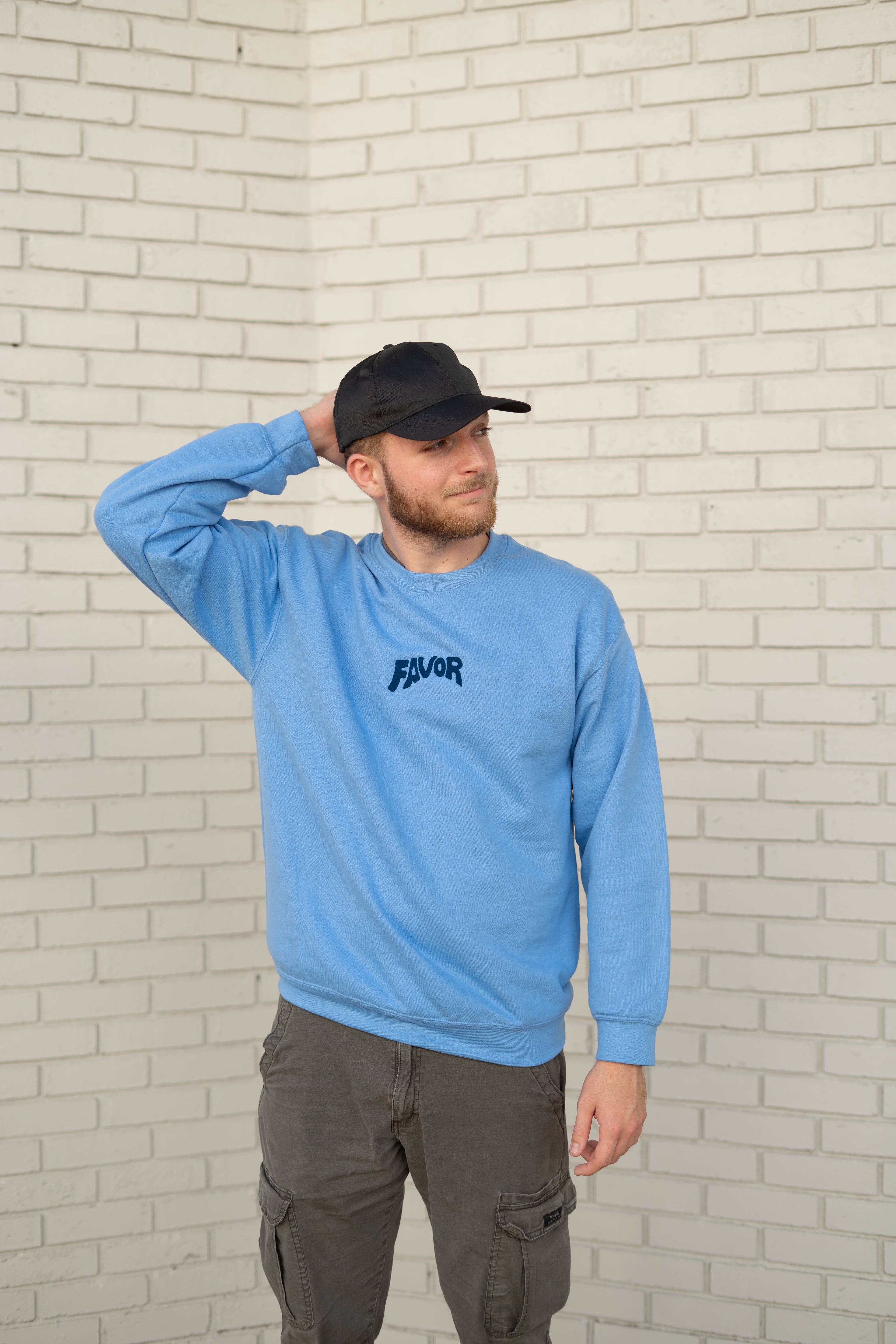 Favor Embroidered Sweatshirt (Navy Logo)
