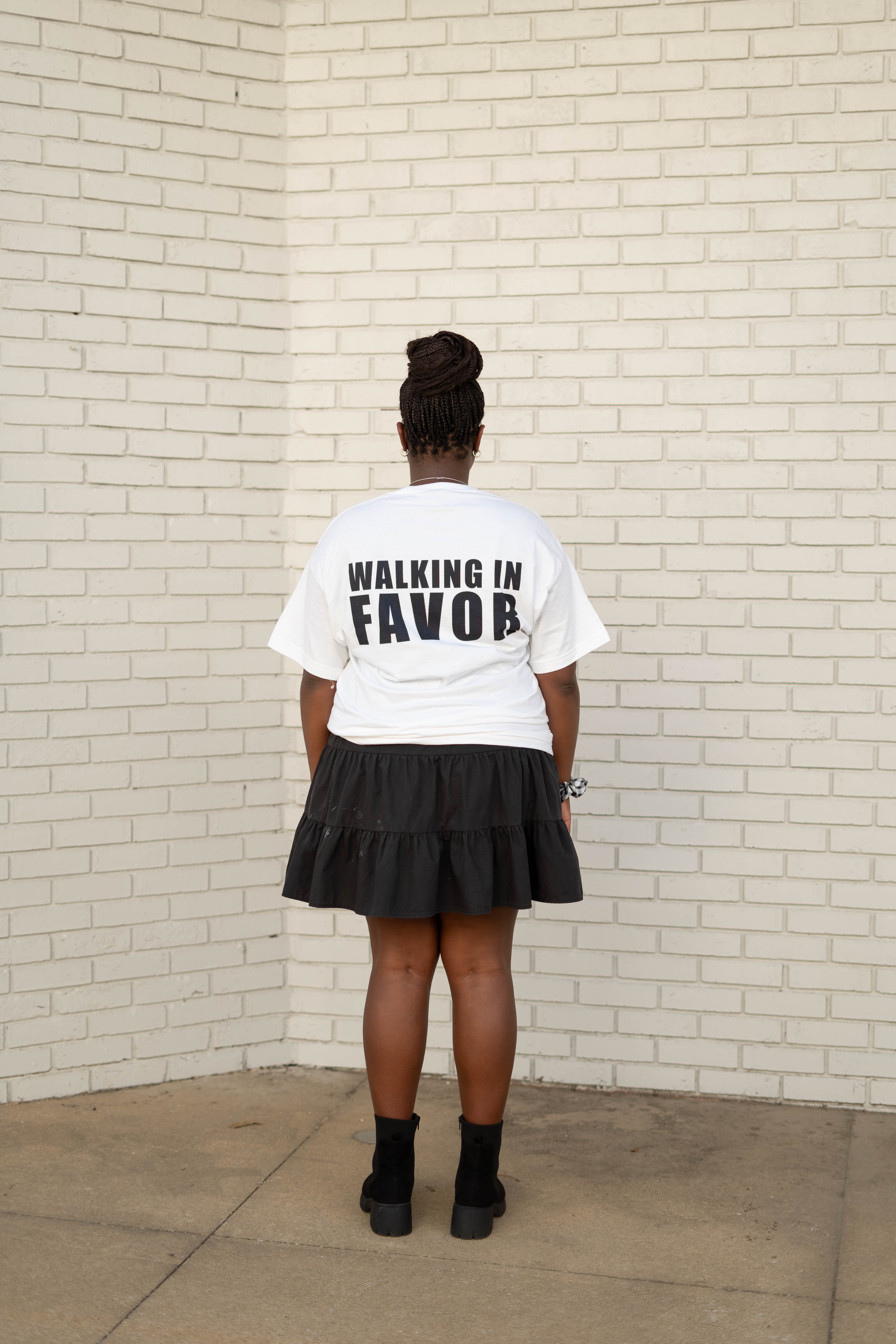 WALKING IN FAVOR T-Shirt (Black Text) (Standard Size)