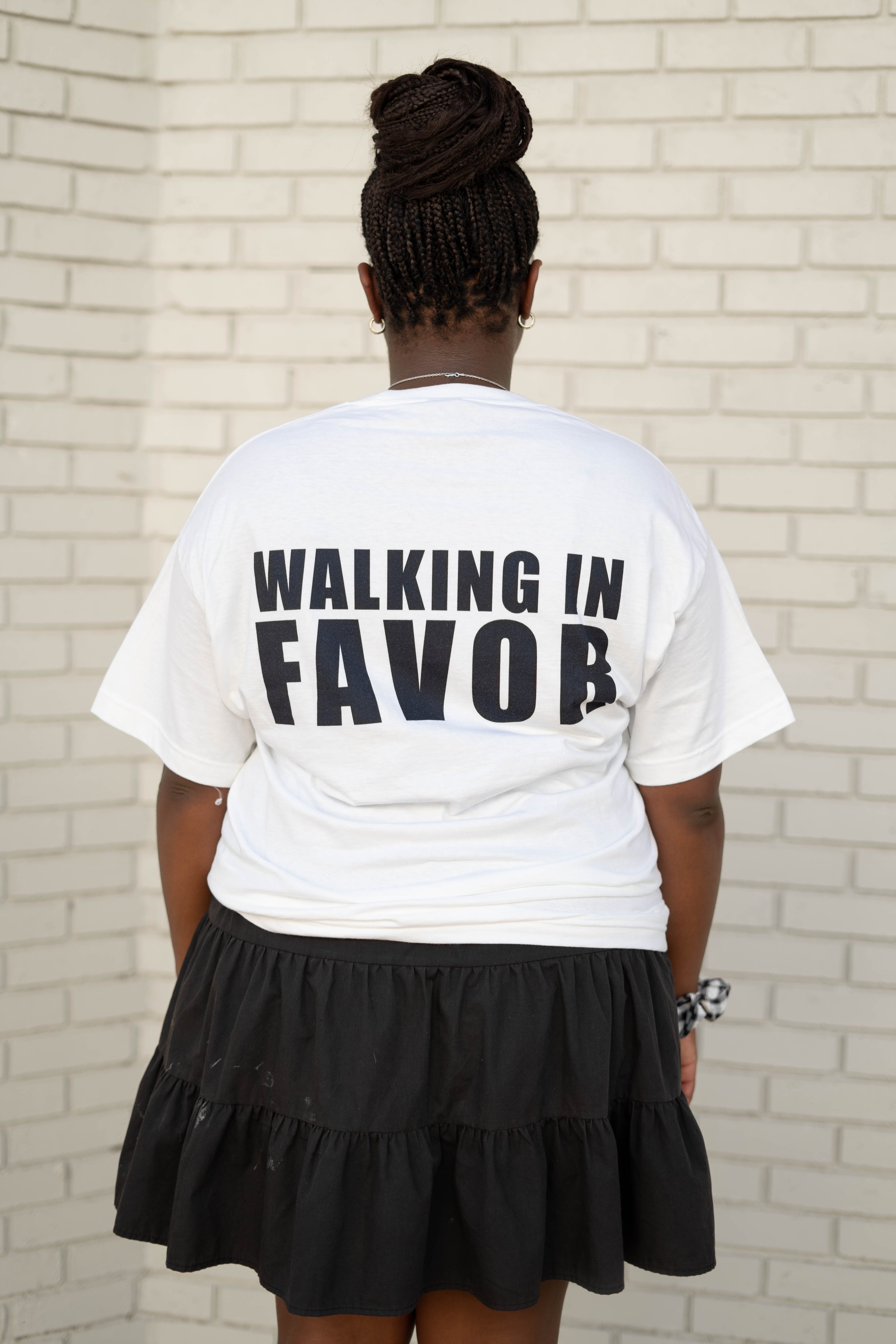 WALKING IN FAVOR T-Shirt (Black Text) (Standard Size)