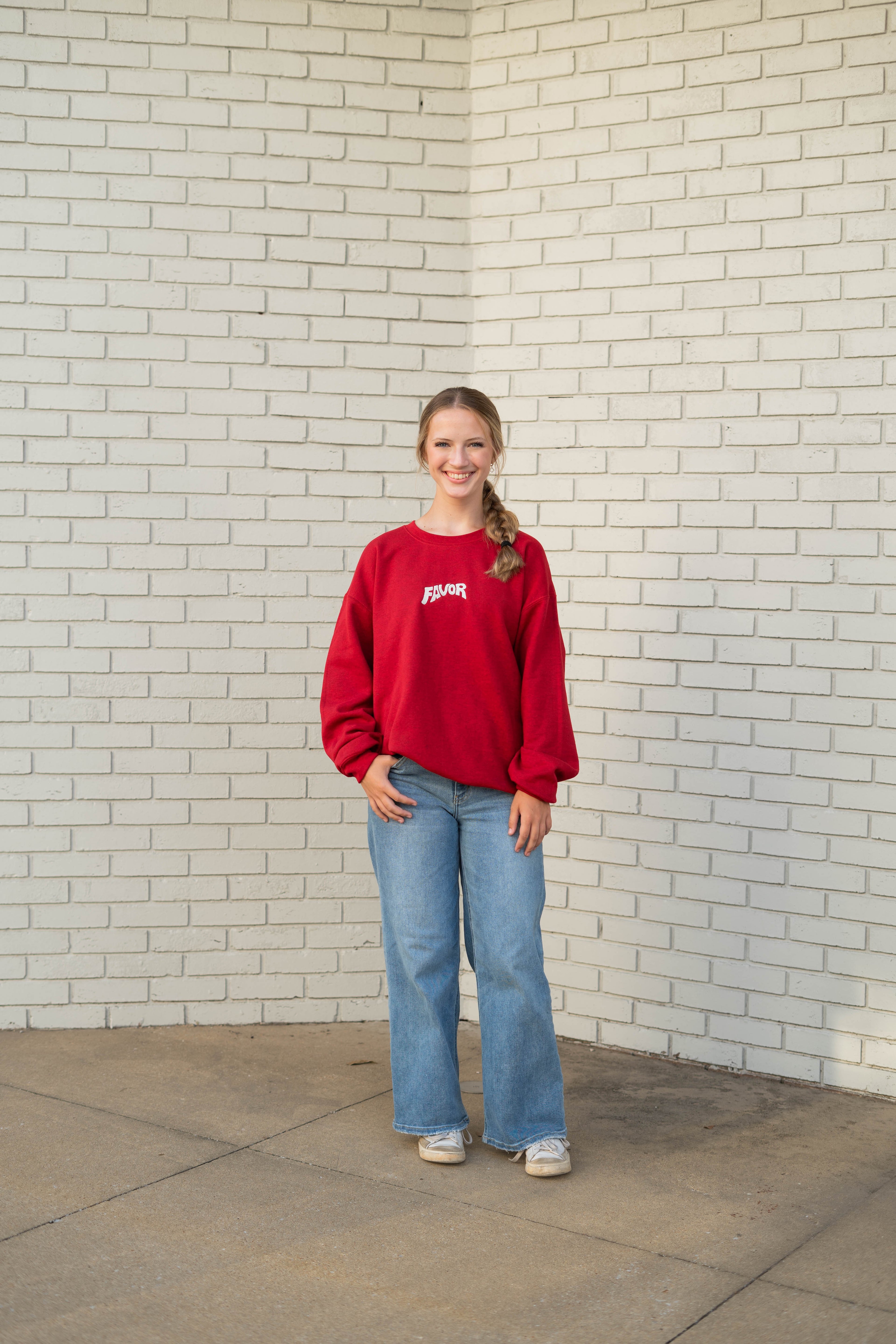 Favor Embroidered Sweatshirt (White Logo)