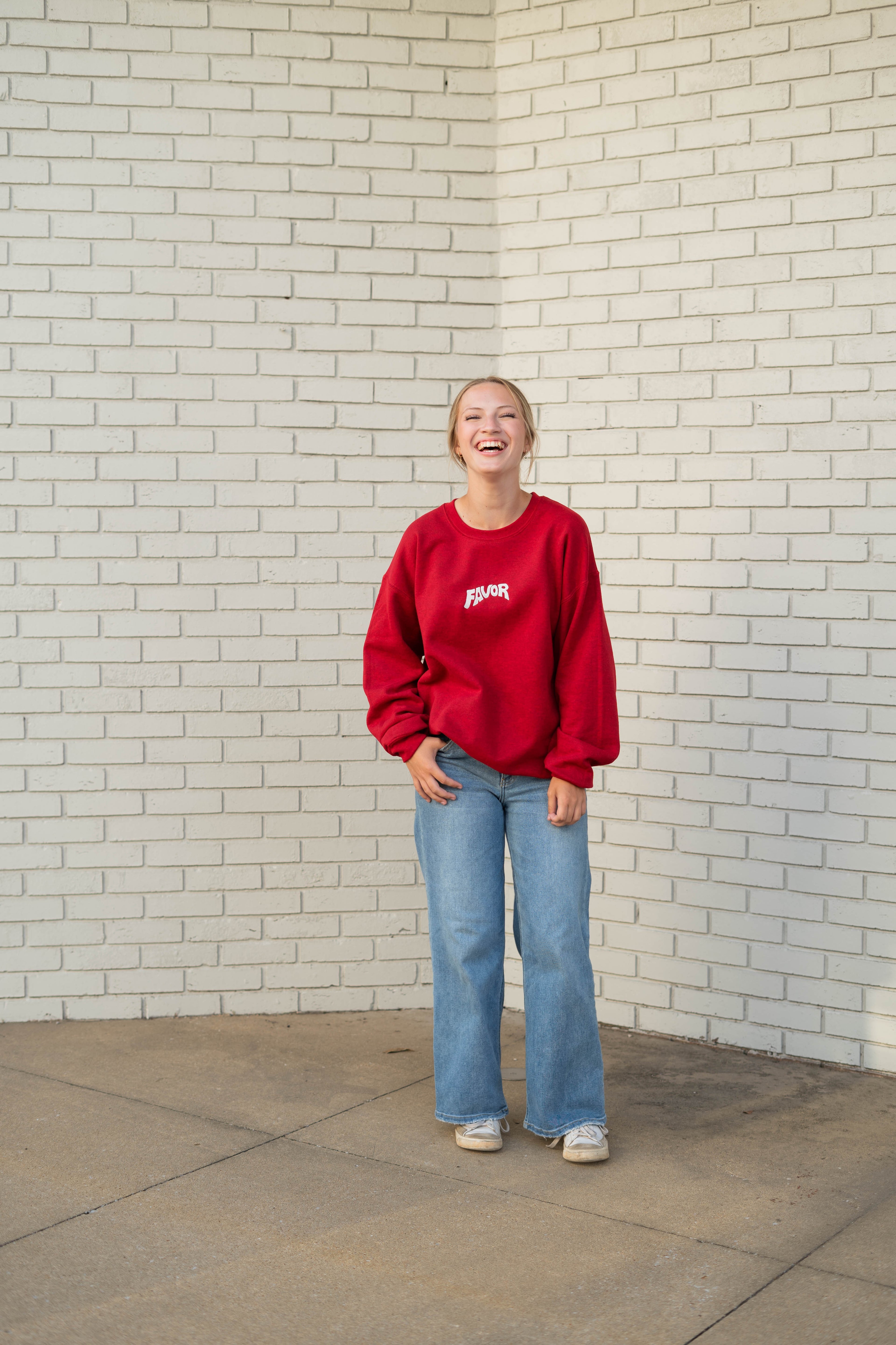 Favor Embroidered Sweatshirt (White Logo)