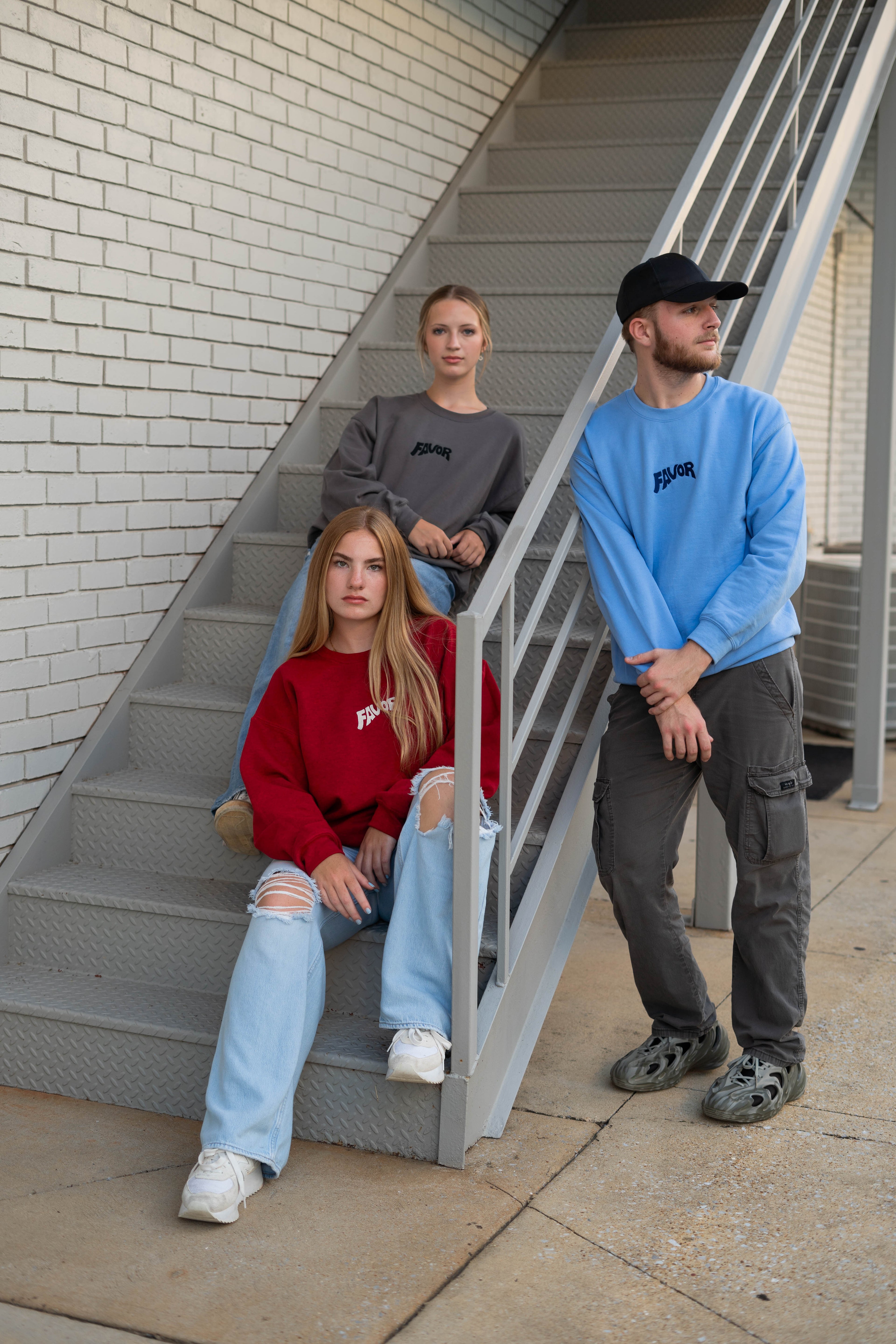 Favor Embroidered Sweatshirt (White Logo)