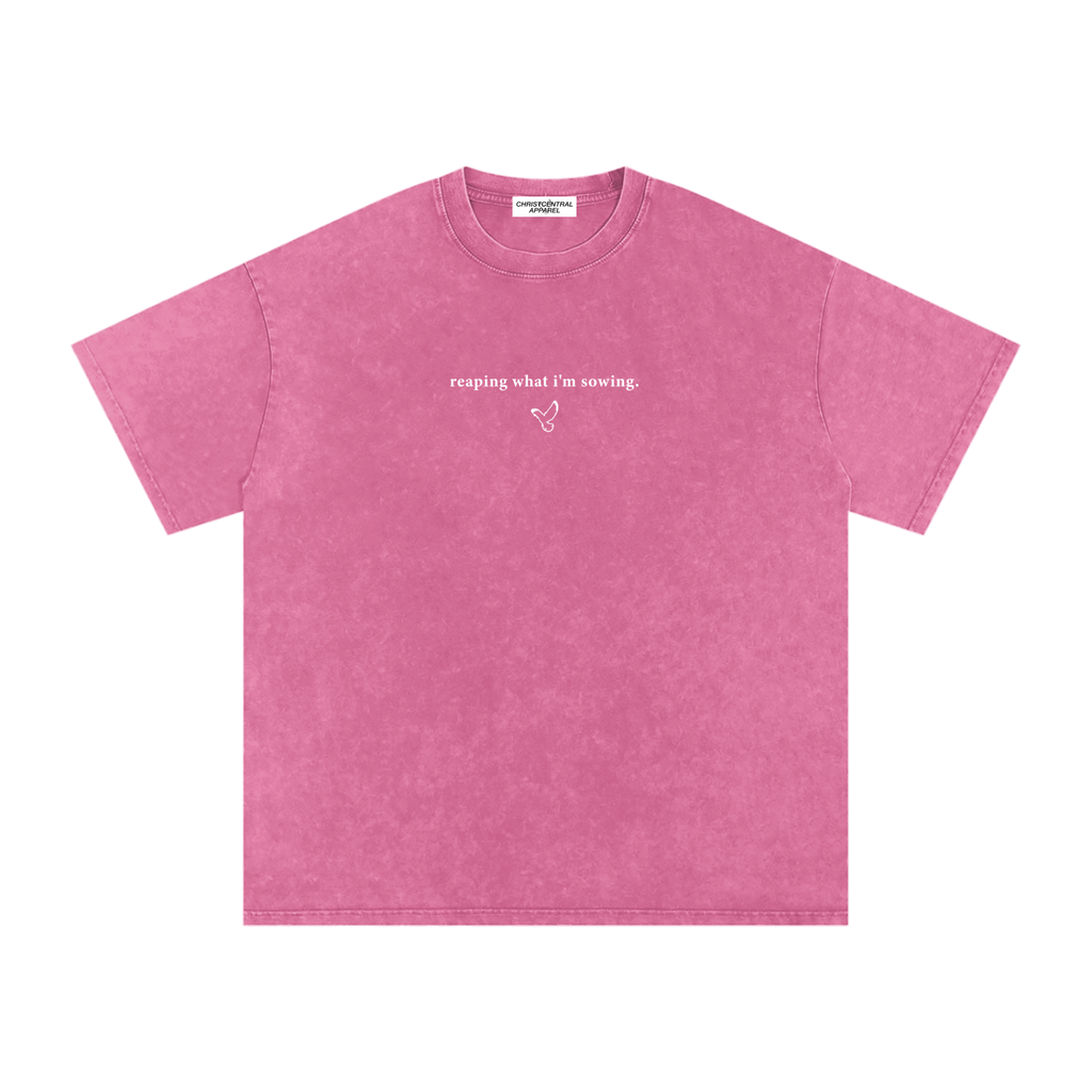 WALKING IN FAVOR Snow Washed Oversized Tee