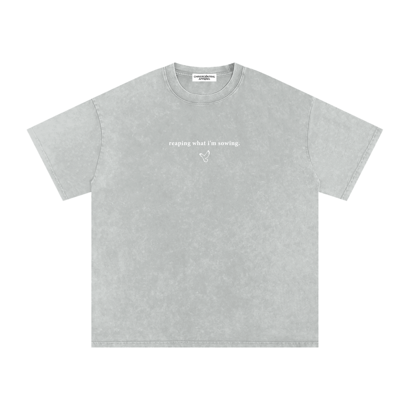 WALKING IN FAVOR Snow Washed Oversized Tee