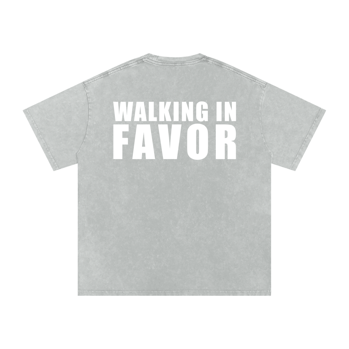 WALKING IN FAVOR Snow Washed Oversized Tee