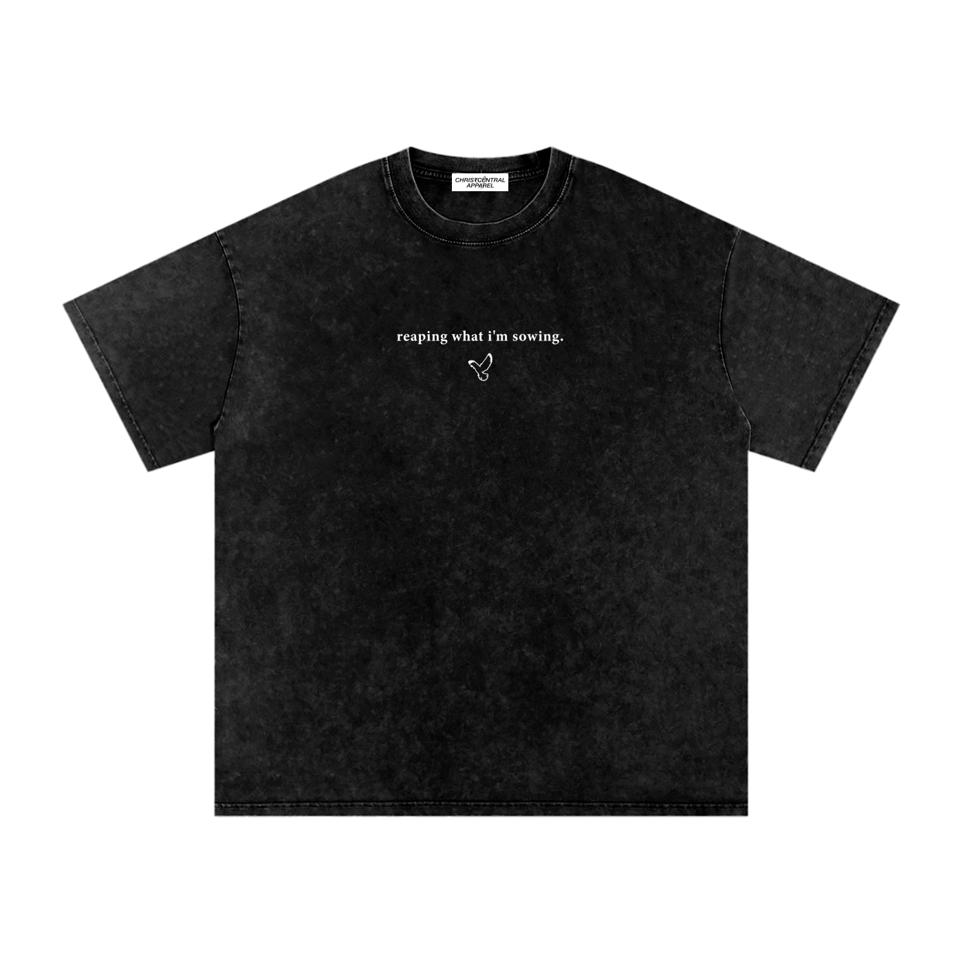 WALKING IN FAVOR Snow Washed Oversized Tee